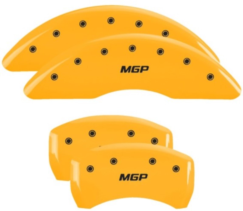 MGP Caliper Covers 4 Standard - MGP 4 Caliper Covers Engraved Front & Rear MGP Yellow Finish Black Char 2018 Mercedes-Benz GLE43 AMG