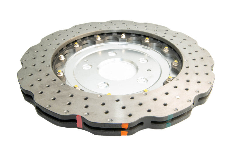 DBA 5000 Series Drilled Rotors - DBA 13-16 Audi RS5 (w/Scalloped edge Iron Discs) Rear 5000 Series Drilled Wavy Rotor w/Silver Hat