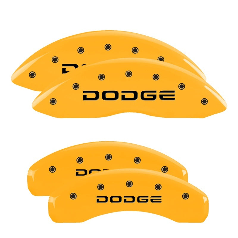MGP Caliper Covers 4 Logo - MGP 4 Caliper Covers Engraved F & R Broken D/Dodge Yellow Finish Black Char 2006 Dodge Durango