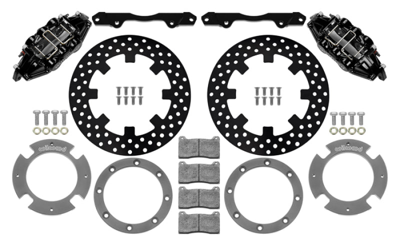 WIL UTV Big Brake Kits - Wilwood 17-21 Can-Am X3RS Black 6-Piston Rear Kit 11.25in - Drilled Rotors