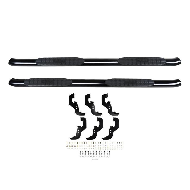 WES Nerf Bars - PRO TRAXX 4 - Westin 2019 Chevrolet Silverado/Sierra 1500 Crew Cab Non LD PRO TRAXX 4 Oval Nerf Step Bars - Black