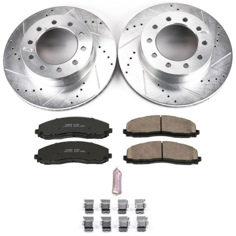 PSB Evolution Drill/Slot Rotor - Power Stop 2016 Ford F-350 Super Duty Front Z23 Evolution Brake Kit