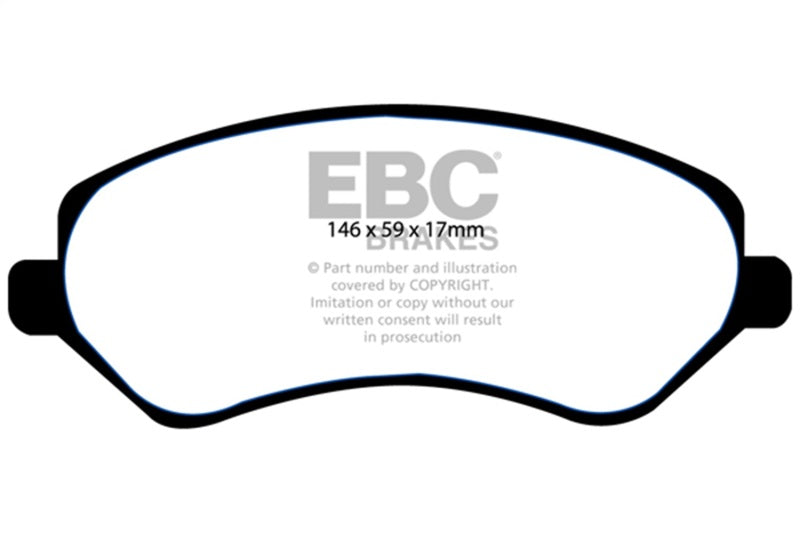 EBC Yellowstuff Brake Pad Sets - EBC 04-07 Chrysler Town & Country 3.3 Rear Drums Yellowstuff Front Brake Pads
