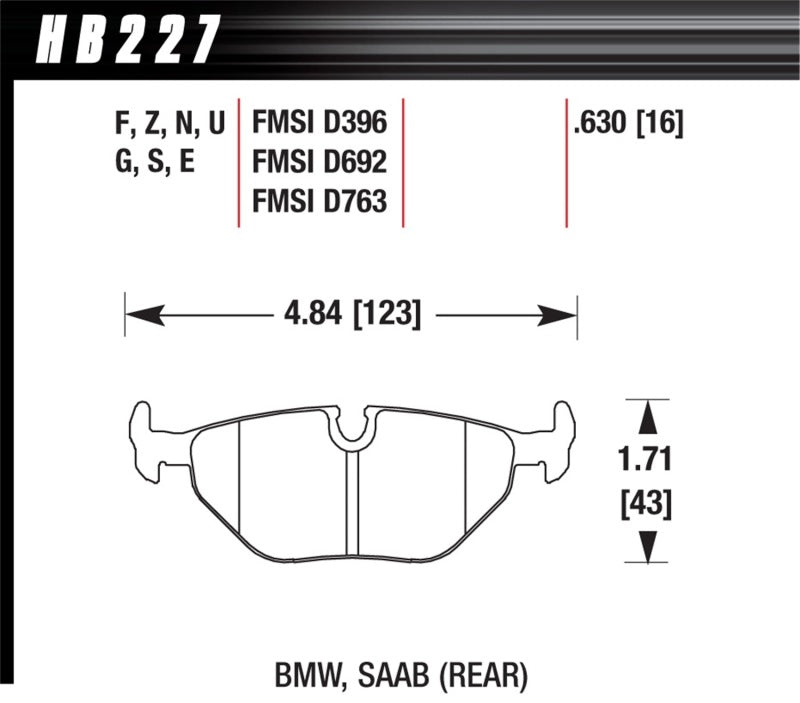 HAWK Ceramic Brake Pad Sets - Hawk 95-99 BMW M3 E36 Performance Ceramic Street Rear Brake Pads