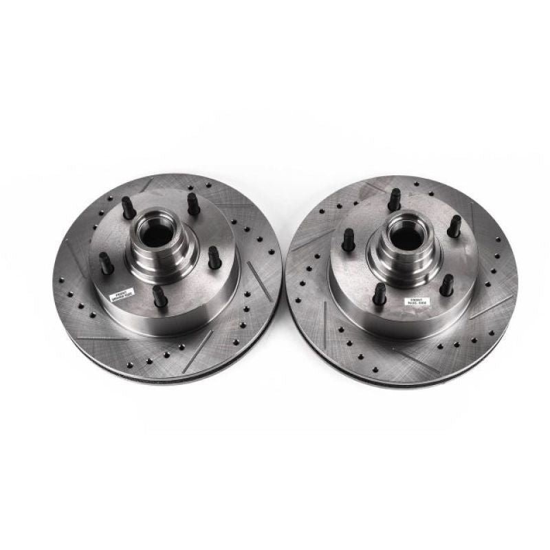 PSB Evolution Drill/Slot Rotor - Power Stop 2003 Ford E-150 Front Evolution Drilled & Slotted Rotors - Pair