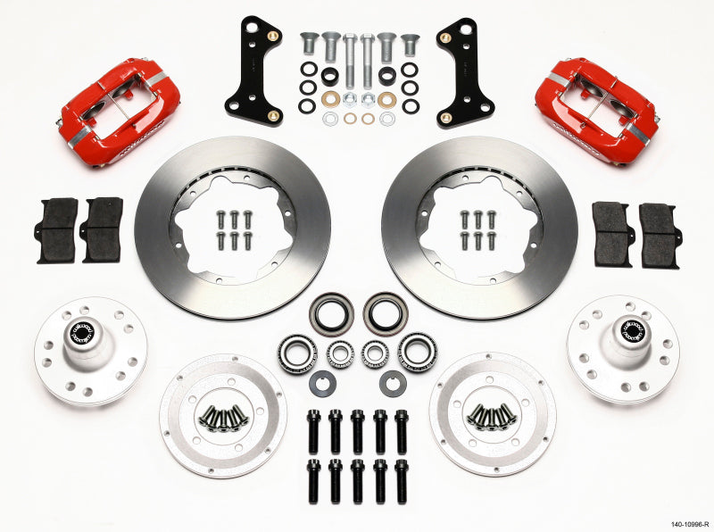 WIL Dynalite Brake Kit - Wilwood Forged Dynalite Front Kit 11.00in Red 67-69 Camaro 64-72 Nova Chevelle