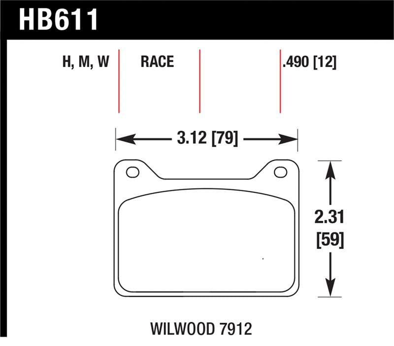 HAWK DTC-30 Brake Pad Sets - Hawk Wilwood 7912 DTC-30 Race Brake Pads