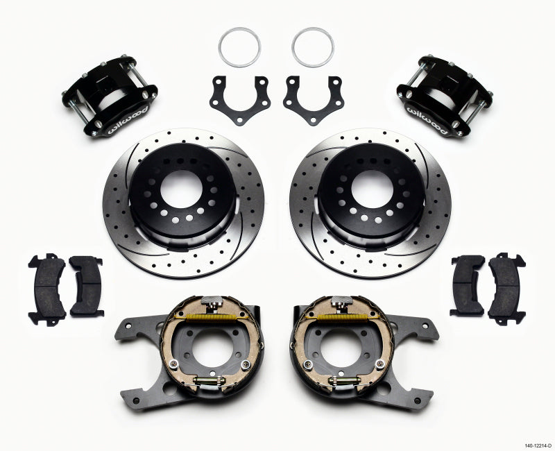 WIL D154 Brake Kit - Wilwood D154 P/S Park Brake Kit Drilled Mopar/Dana 2.36in Off w/Snap Ring Bearing