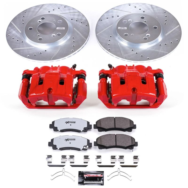 PSB Red Calipers - Power Stop 12-14 Honda Ridgeline Front Z36 Truck & Tow Kit w/Cals