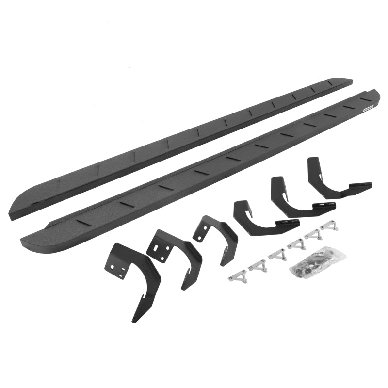 GOR RB10 Slim Running Boards - Go Rhino 15-22 Ram 1500 QC 4DR (Clssc Bdy) RB10 Slim Running Boards Kit (w/Brackets) - Bedliner Coat