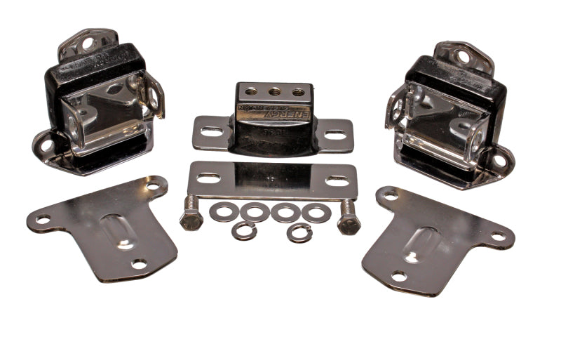 ES Eng/Trans Combo Kit - Black - Energy Suspension 67-72 Chevrolet Camaro Black Motor and Transmission Mounts; Chrome Finish
