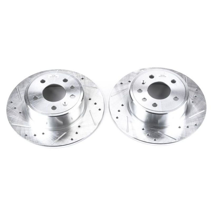 PSB Evolution Drill/Slot Rotor - Power Stop 99-03 Saab 9-3 Rear Evolution Drilled & Slotted Rotors - Pair