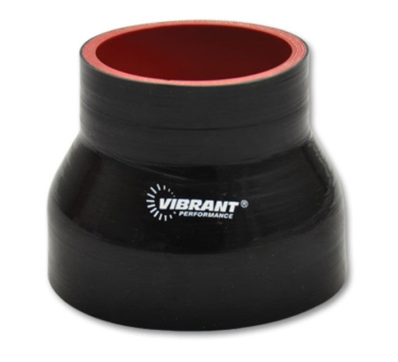 VIB 4 Ply Hoses - Vibrant 4 Ply Reducer Coupler 3in ID x 2.5in ID x 4.5n Long - Black