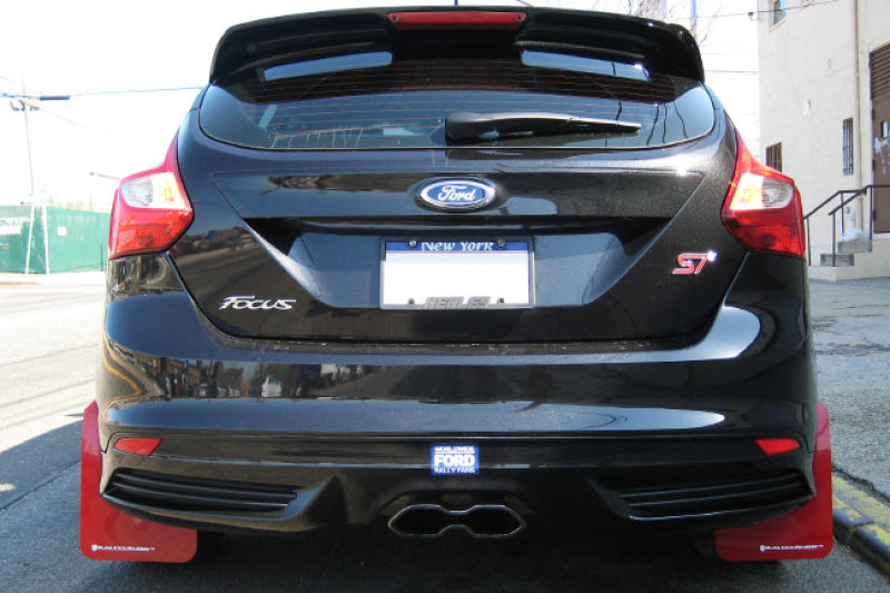 RAL UR Blk Flap/Rd Logo - Rally Armor 12-19 Ford Focus ST / 16-19 RS Black Mud Flap w/Red Logo