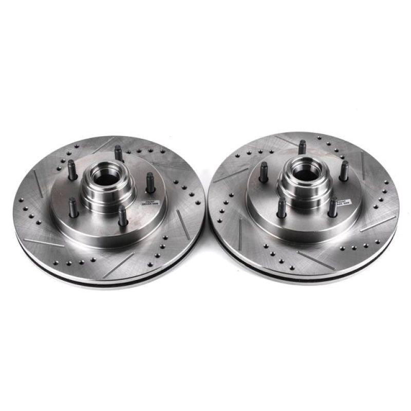 PSB Evolution Drill/Slot Rotor - Power Stop 97-00 Ford F-150 Front Evolution Drilled & Slotted Rotors - Pair