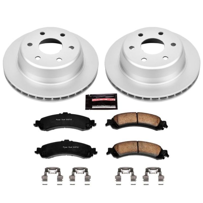 PSB Z17 Evolution Coated Kit - Power Stop 02-06 Cadillac Escalade Rear Z17 Evolution Geomet Coated Brake Kit