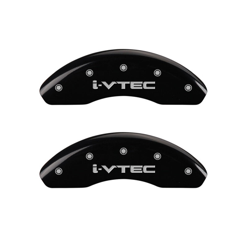 MGP Caliper Covers 2 Logo - MGP Front set 2 Caliper Covers Engraved Front i-Vtec Black finish silver ch