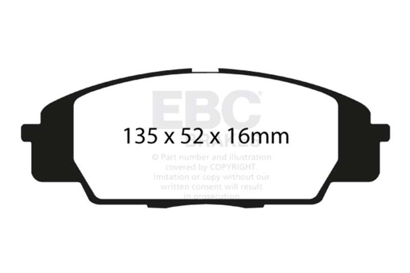 EBC Greenstuff Brake Pad Sets - EBC 07-11 Acura CSX (Canada) 2.0 Type S Greenstuff Front Brake Pads