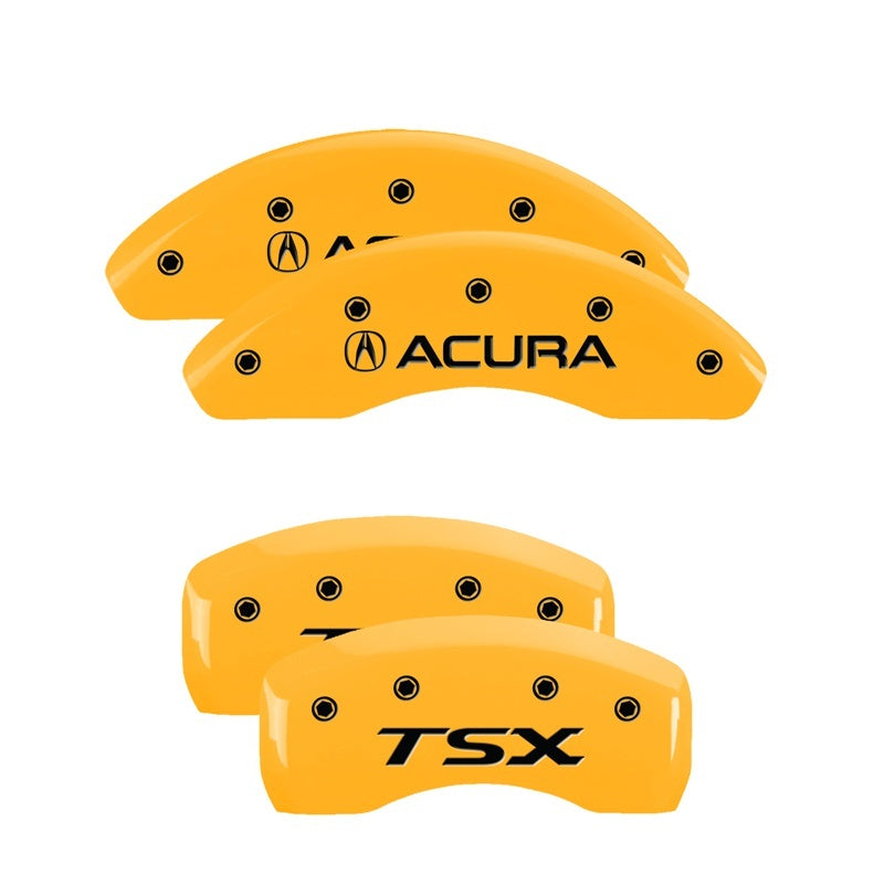 MGP Caliper Covers 4 Logo - MGP 4 Caliper Covers Engraved Front Acura Rear TSX Yellow Finish Black Char 2005 Acura TSX