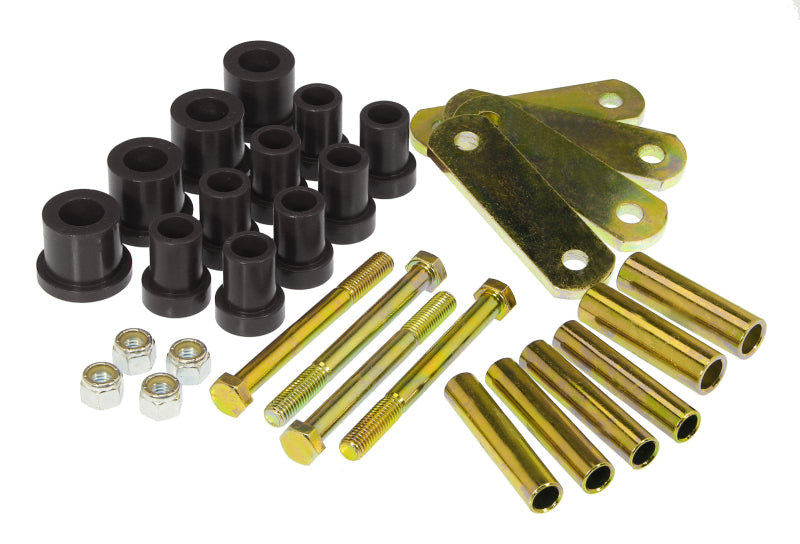 PRO Spring/Shackle Bush- Blk - Prothane 60-74 Chrysler B & E Body HD Spring & Shackles Bushings - Black