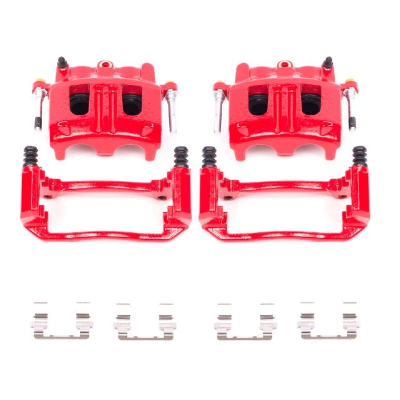 PSB Red Calipers - Power Stop 02-05 Ford Explorer Front Red Calipers w/Brackets - Pair