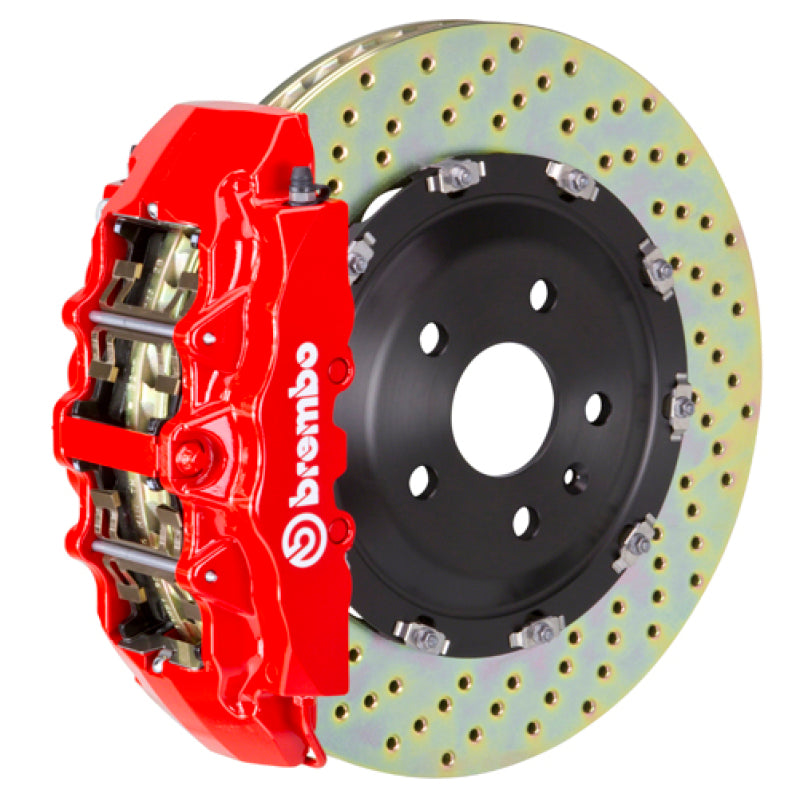 BRB Big Brake Kits - Brembo 14-18 A45 AMG Front GT BBK 6 Piston Cast 380x34 2pc Rotor Drilled-Red