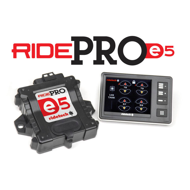 RID Air Control System - Ridetech RidePro E5 Air Ride Control System 5 Gal Dual Compressor High Flow Big Red 3/8in Valves