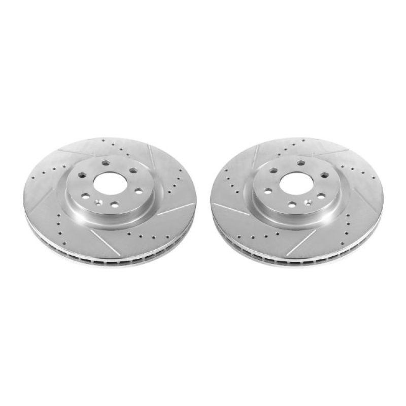 PSB Evolution Drill/Slot Rotor - Power Stop 10-16 Cadillac SRX Front Evolution Drilled & Slotted Rotors - Pair