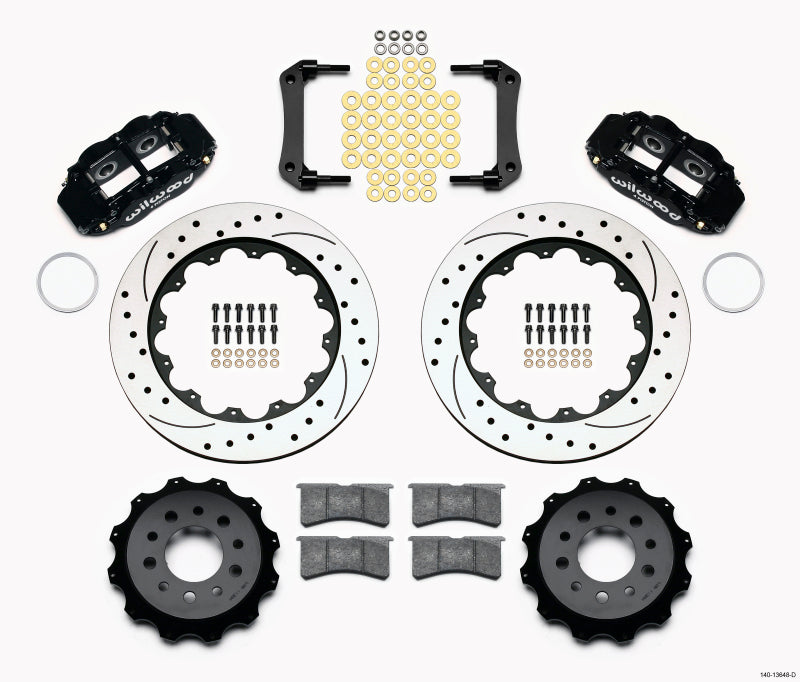 WIL Superlite Brake Kit - Wilwood Narrow Superlite 4R Rear Kit 14.00in Drilled Morrison Multilink IRS (2010-15 Camaro Based)