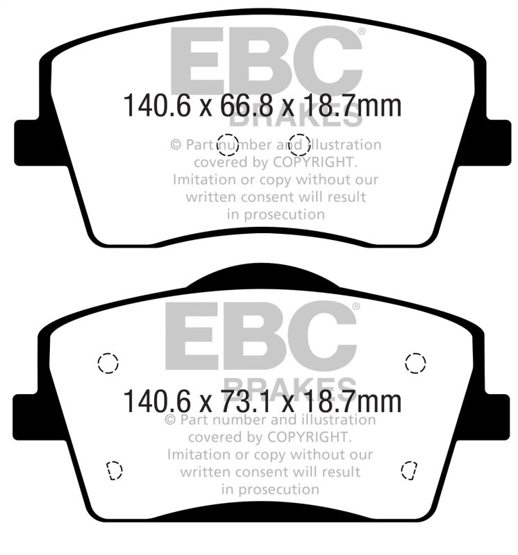 EBC Ultimax2 Brake Pad Sets - EBC 2018+ Volvo XC40 T4 Ultimax Front Brake Pads
