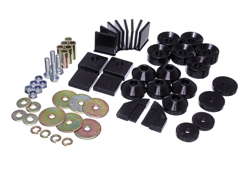 ES Body Mounts - Black - Energy Suspension 86-95 Suzuki Samurai Black Body Mount Set
