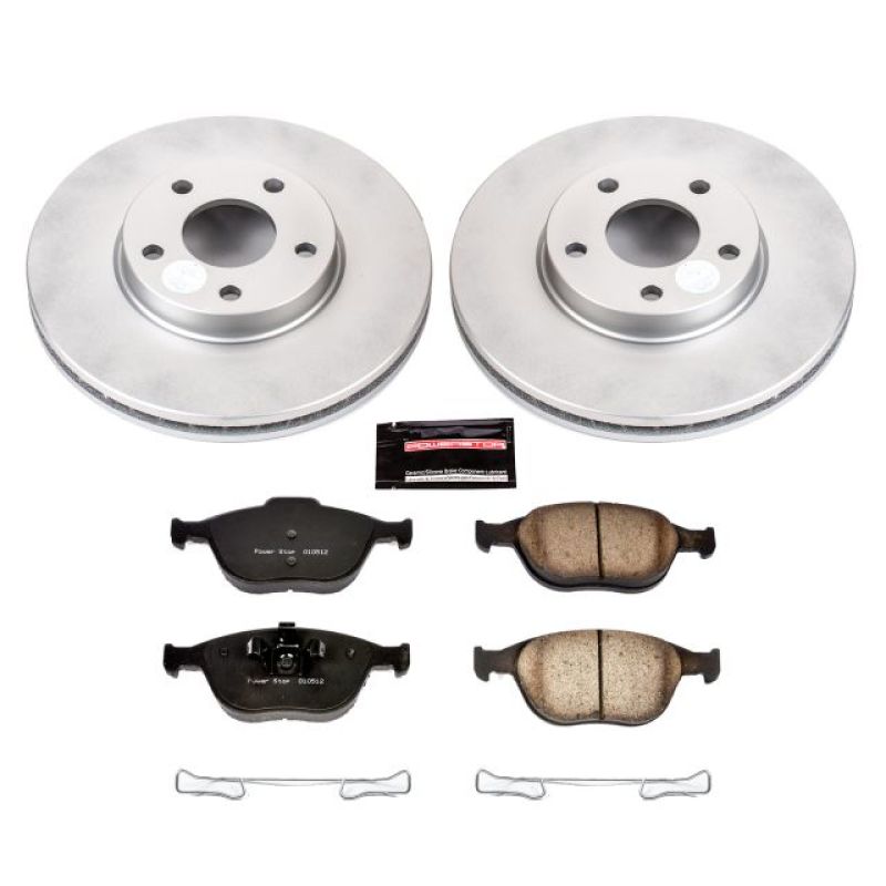 PSB Z17 Evolution Coated Kit - Power Stop 10-13 Ford Transit Connect Front Z17 Evolution Geomet Coated Brake Kit