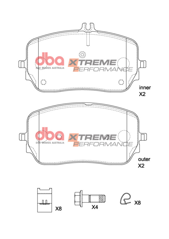 DBA XP Performance Brake Pads - DBA 2020+ Mercedes-Benz GLE53 AMG 4Matic XP Performance Front Brake Pads