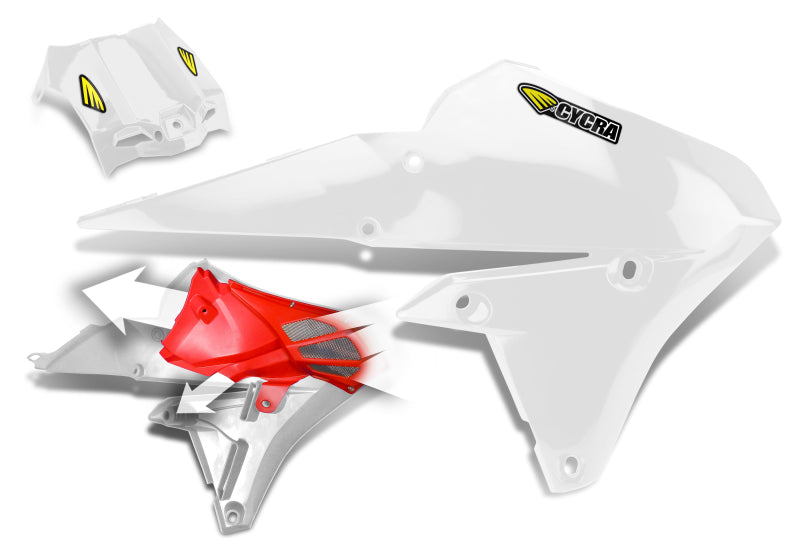 CYC Radiator Shroud - Cycra 14-19 Yamaha WR250F-450F/YZ250-450FX Powerflow Radiator Shrouds - White