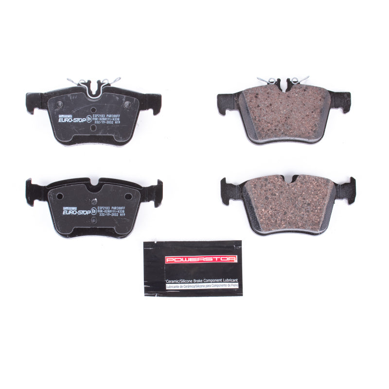 PSB Euro-Stop Brake Pads - Power Stop 2015 Mercedes-Benz C400 Euro-Stop ECE-R90 Rear Brake Pads