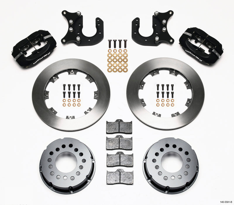 WIL Dynalite Brake Kit - Wilwood Forged Dynalite P/S Rear Kit Mopar/Dana 2.36in Off w/Snap Ring Bearing