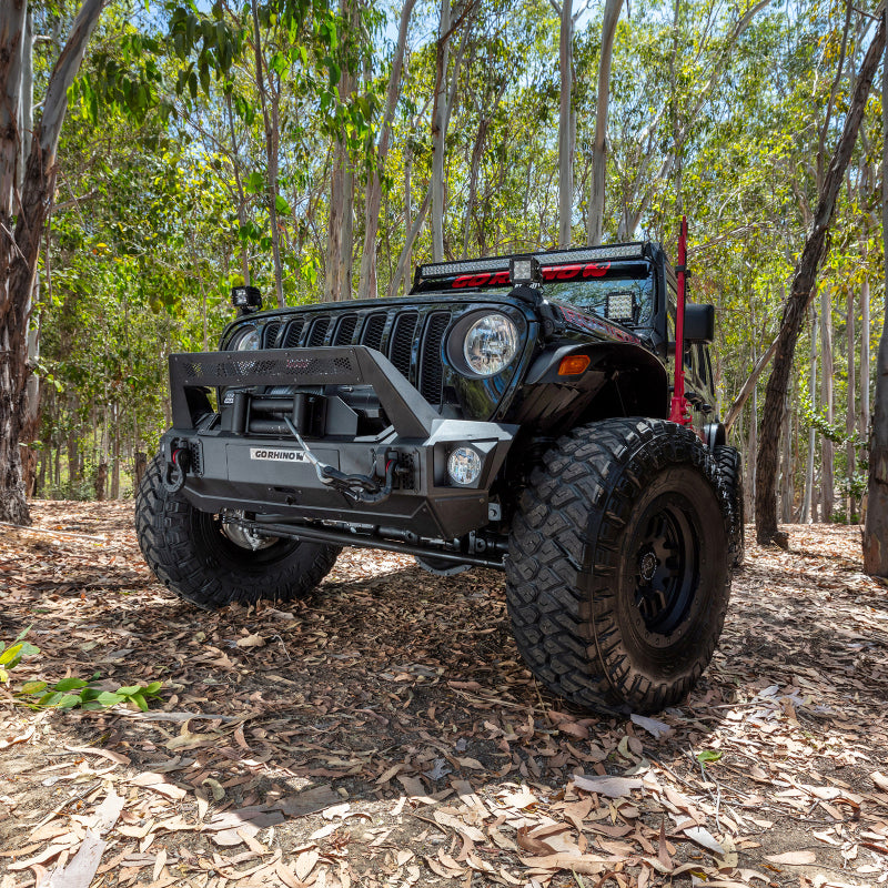 GOR Trailine Bumper - Go Rhino 07-20 Jeep Wrangler JL/JLU/JK/JKU/Gladiator JT Trailline Front Stubby Bumper