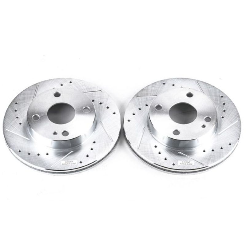 PSB Evolution Drill/Slot Rotor - Power Stop 90-93 Mazda Miata Front Evolution Drilled & Slotted Rotors - Pair