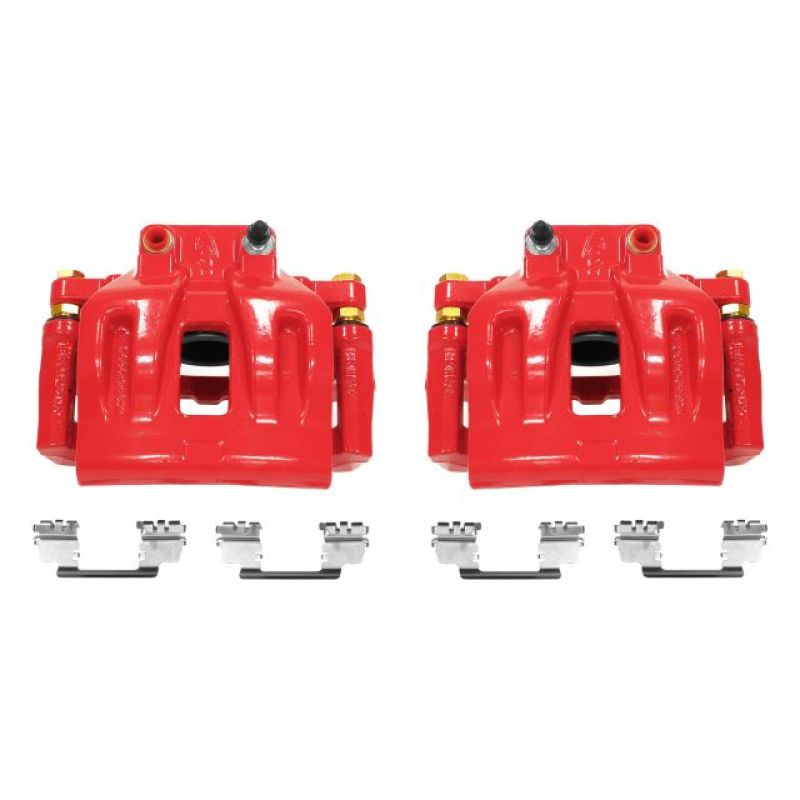 PSB Red Calipers - Power Stop 12-17 Chrysler 300 Front Red Calipers w/Brackets - Pair