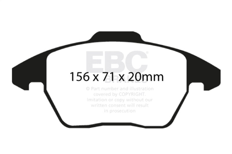 EBC Greenstuff Brake Pad Sets - EBC 06-13 Audi A3 2.0 Turbo (Girling rear caliper) Greenstuff Front Brake Pads