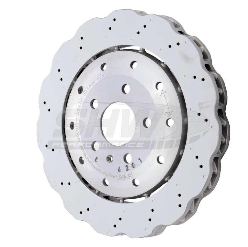 SHW Drill-Dimpl LW Wavy Rotors - SHW 14-20 Audi R8 5.2L (Excl Ceramic Brake) Rear Drill-Dimp Lightweight Wavy Brake Rotor(4S0615601B)
