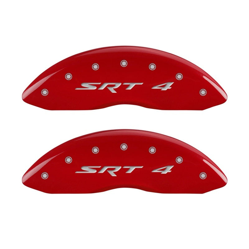 MGP Caliper Covers 2 Logo - MGP Front set 2 Caliper Covers Engraved Front SRT4 Red finish silver ch