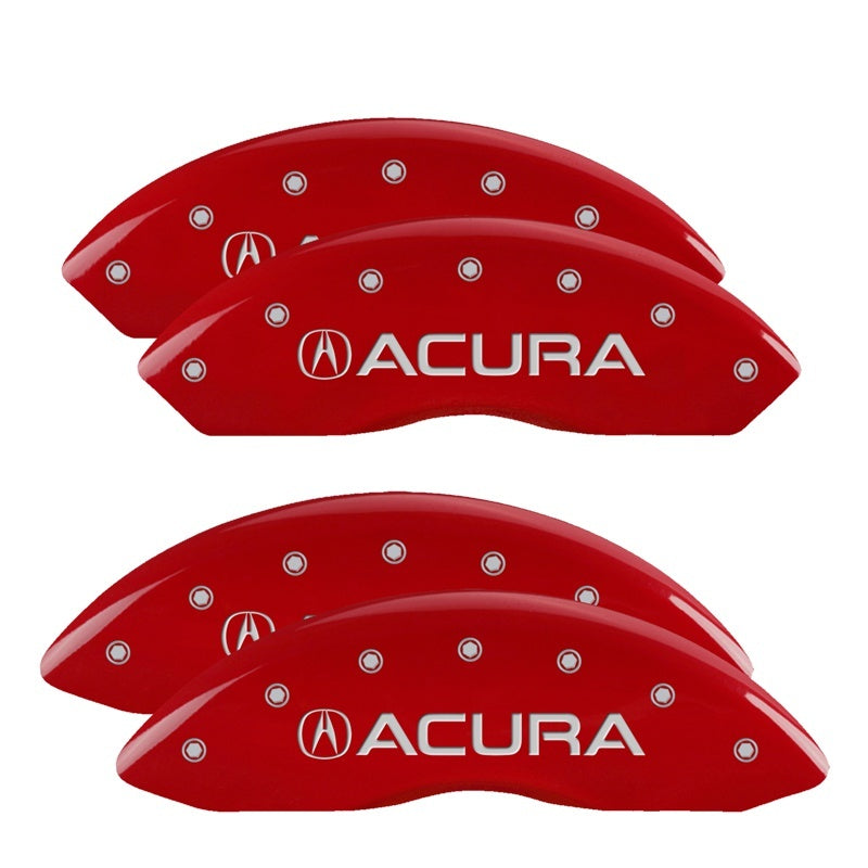 MGP Caliper Covers 4 Logo - MGP 4 Caliper Covers Engraved Front & Rear Acura Red finish silver ch