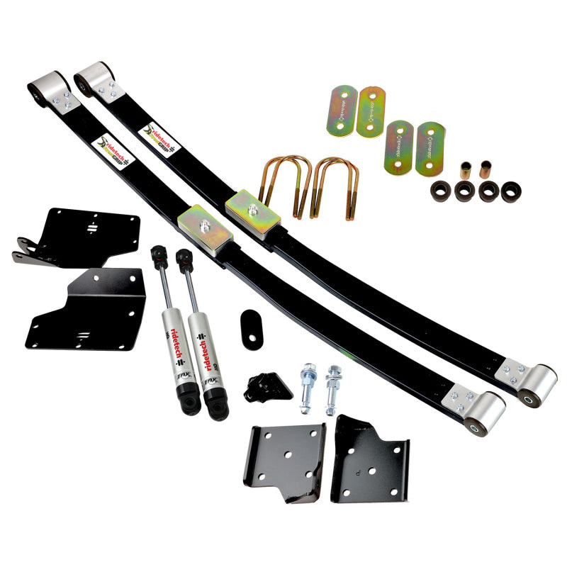 RID Composite Leaf Springs - Ridetech 67-70 Ford Mustang Composite Leaf Spring w/ HQ Shock Kit - 2in Drop
