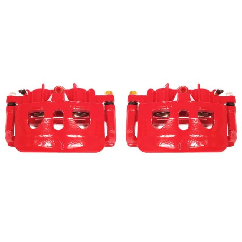 PSB Red Calipers - Power Stop 13-17 Ford Explorer Front Red Calipers w/Brackets - Pair