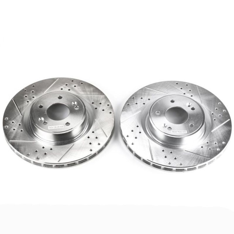 PSB Evolution Drill/Slot Rotor - Power Stop 10-16 Hyundai Genesis Coupe Front Evolution Drilled & Slotted Rotors - Pair