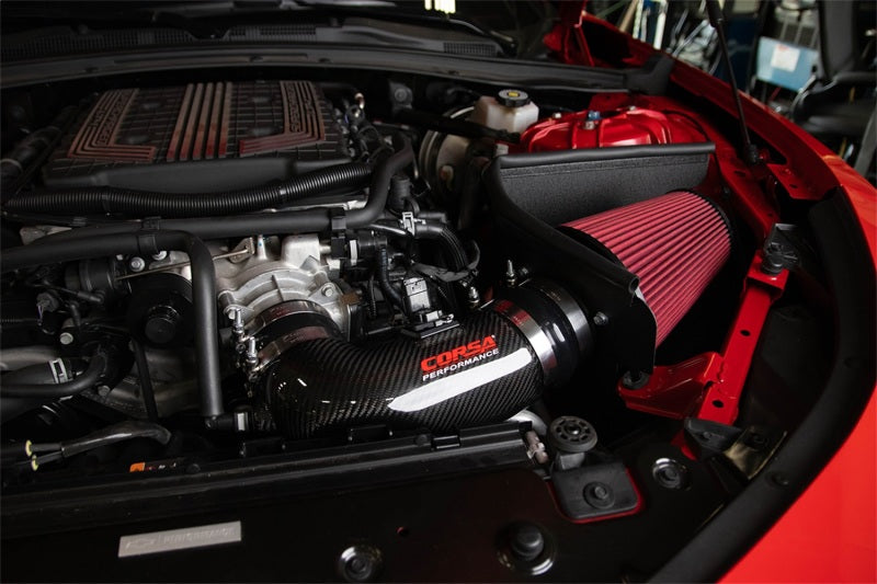COR Air Intake Open Element - Corsa 2017-23 Chevrolet Camaro ZL1 Carbon Fiber Air Intake w/ DryTech 3D No Oil Filtration