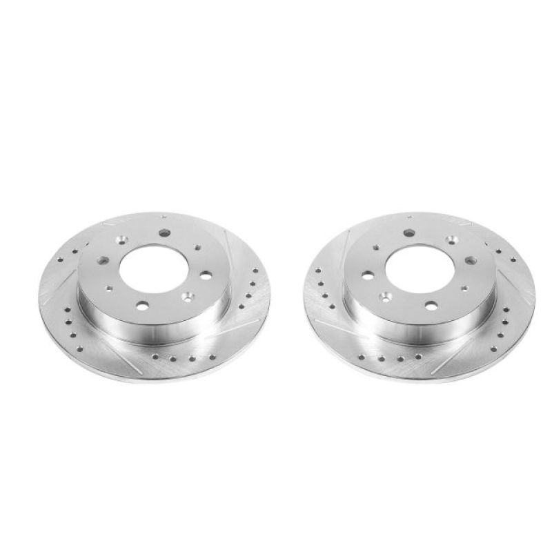 PSB Evolution Drill/Slot Rotor - Power Stop 04-09 Kia Spectra Rear Evolution Drilled & Slotted Rotors - Pair