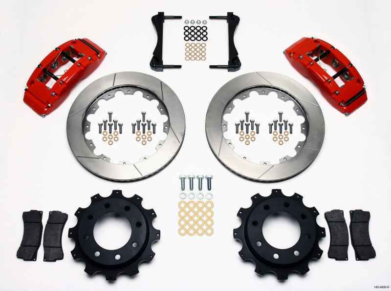 WIL TC6R Brake Kit - Wilwood TC6R Rear Kit 16.00in Red 1999-2010 GM Trk 2500 HD 4.84 Cntr