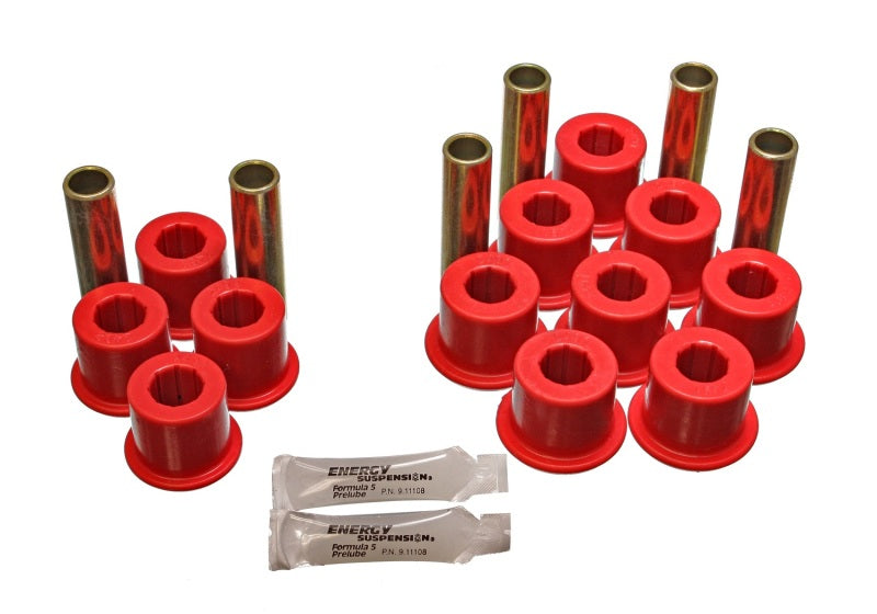 ES Spring/Shackle Bush - Red - Energy Suspension Rear Spring Bushing Set - Red